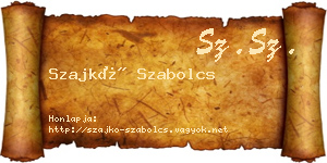 Szajkó Szabolcs névjegykártya