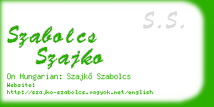 szabolcs szajko business card