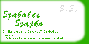 szabolcs szajko business card